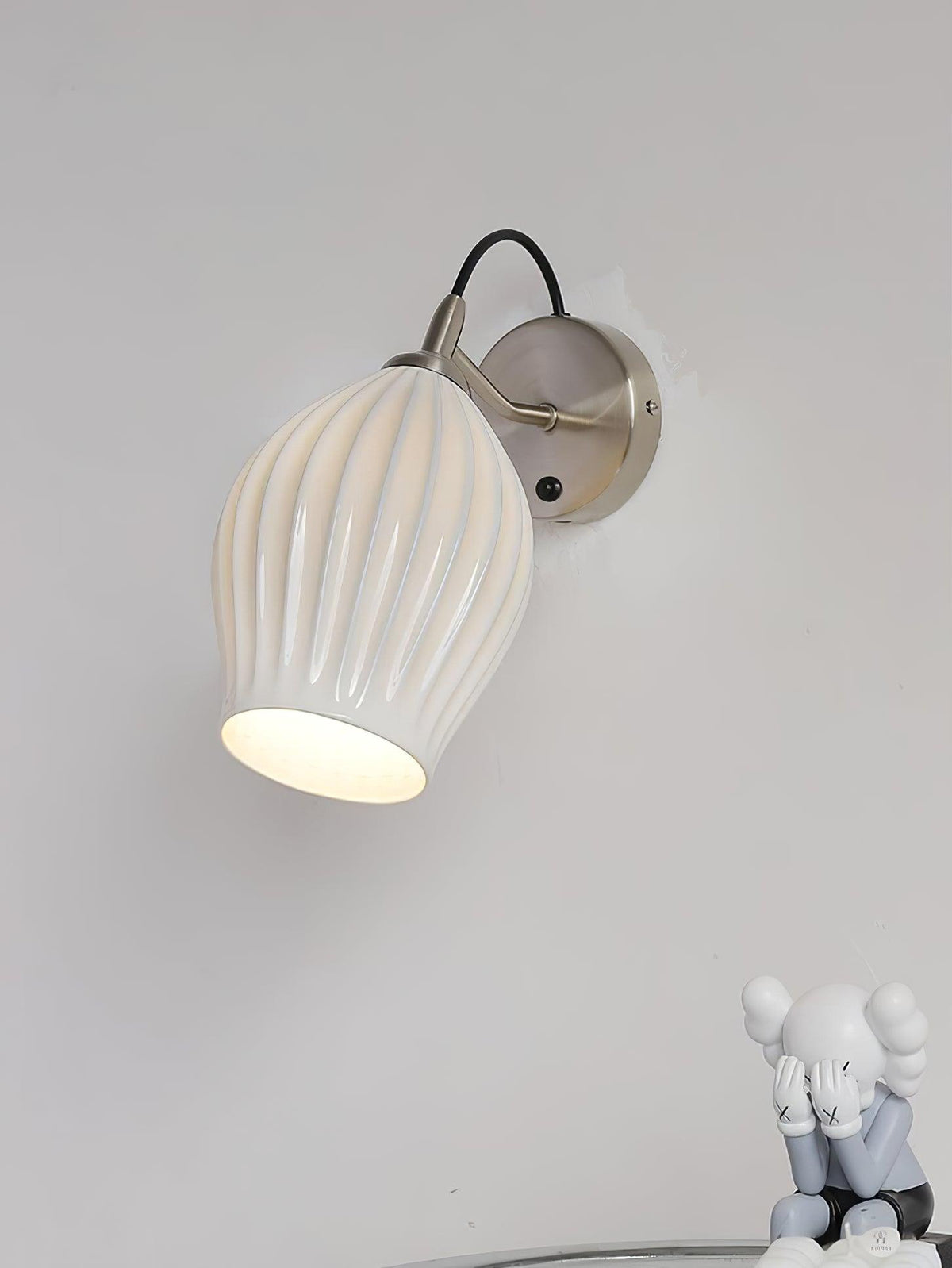 Zotalisra Modern Minimalist Ribbed Ceramic Wall light