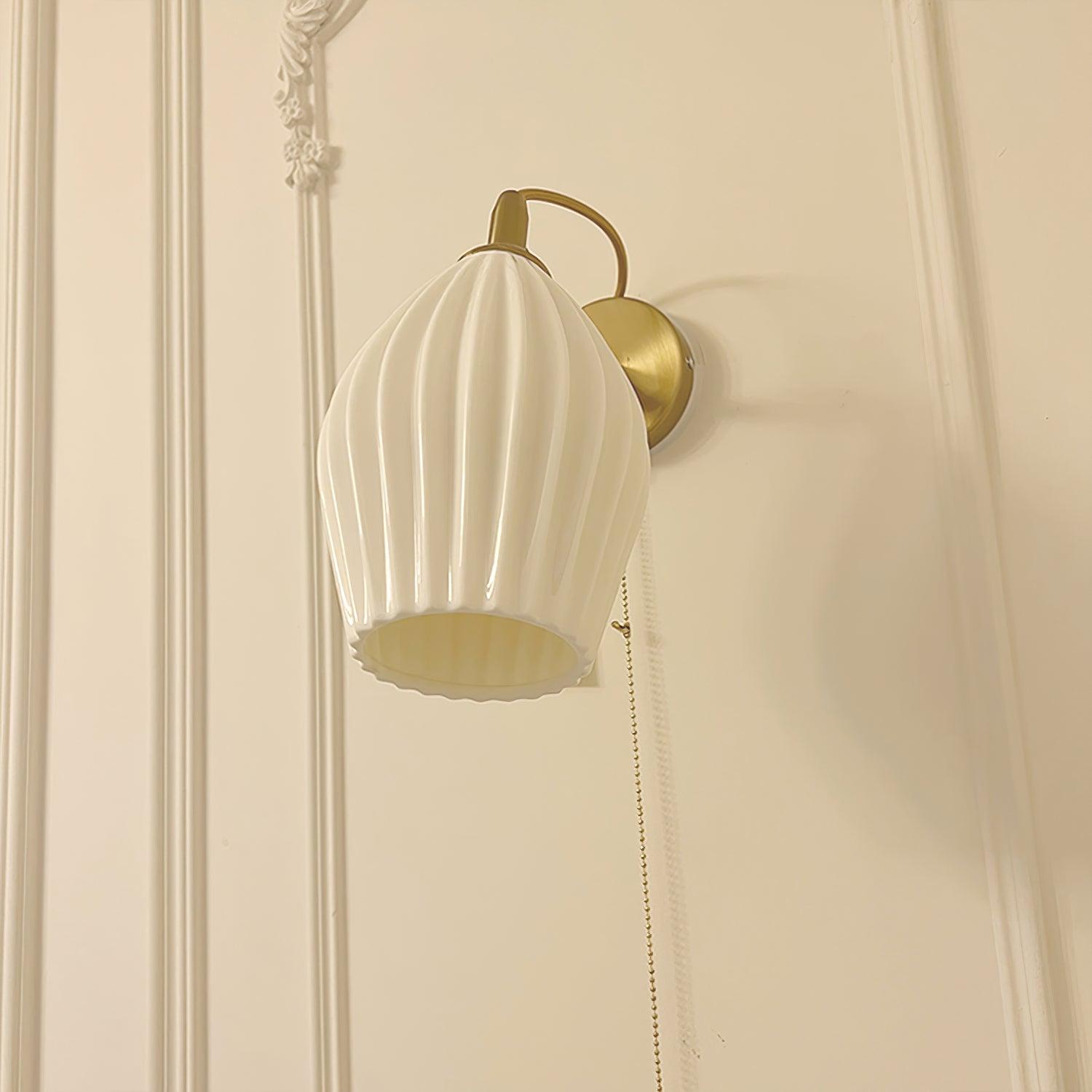 Zotalisra Modern Minimalist Ribbed Ceramic Wall light