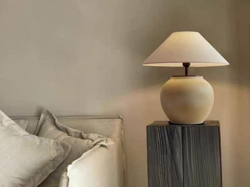 Lumian Fabric Ceramic Rustic Table Lamp
