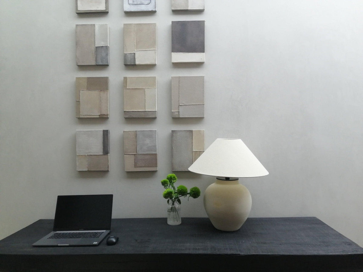 Lumian Fabric Ceramic Rustic Table Lamp