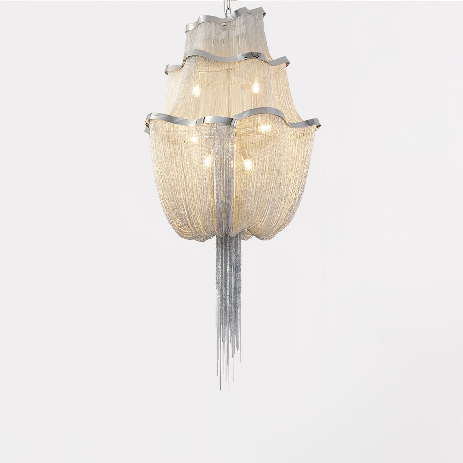Ardelella Chandelier Aluminum Chains Shimmering Nickel