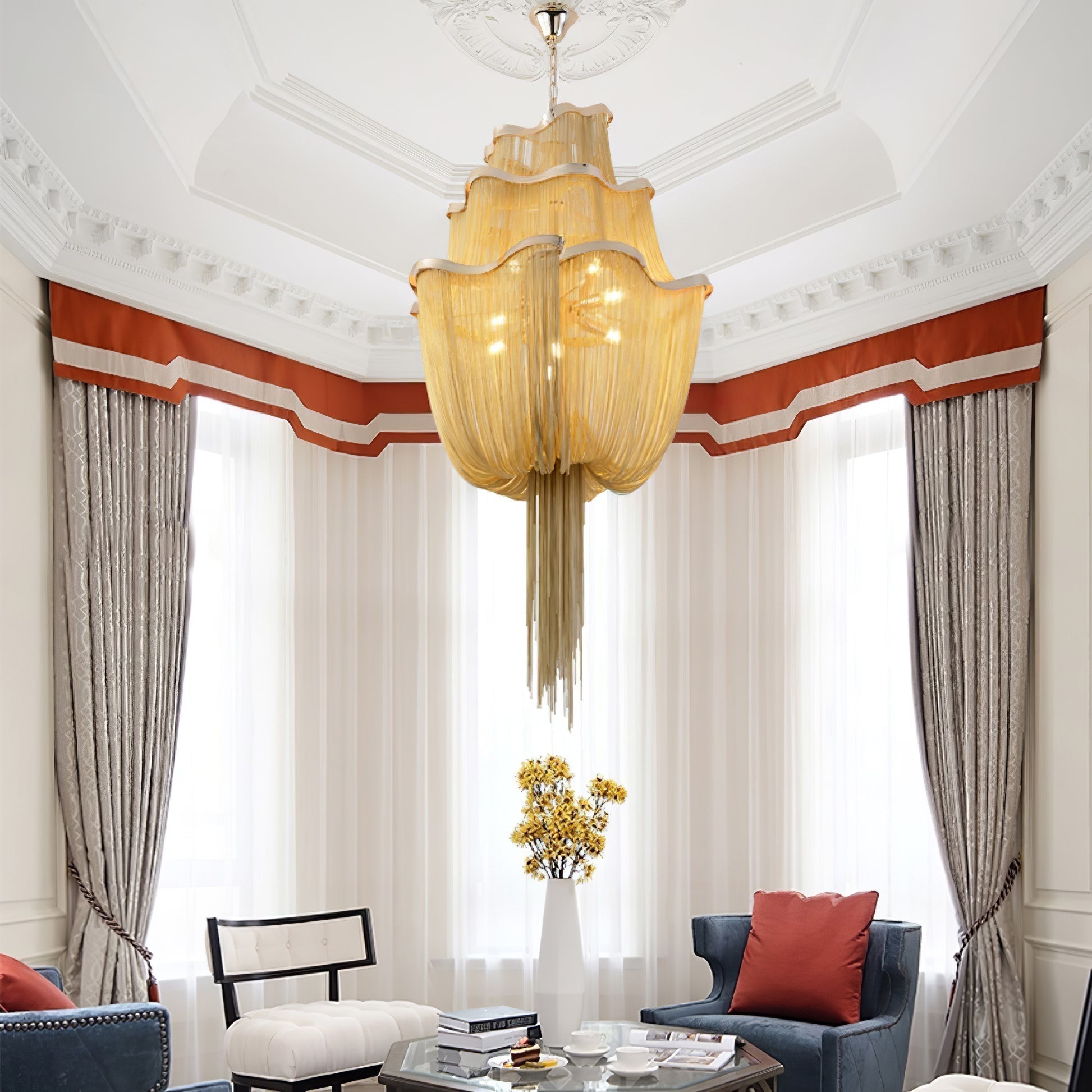 Ardelella Chandelier Aluminum Chains Shimmering Nickel