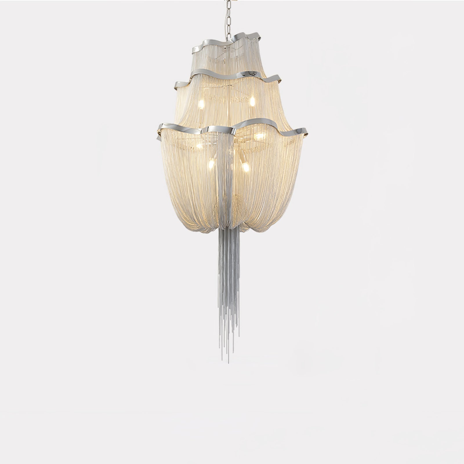 Ardelella Chandelier Aluminum Chains Shimmering Nickel