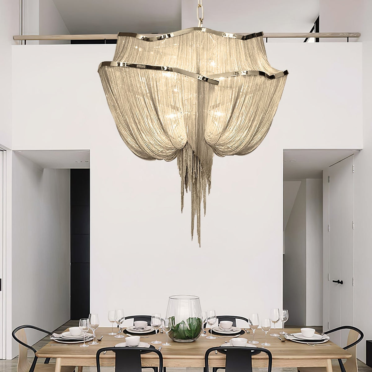 Ardelella Chandelier Aluminum Chains Shimmering Nickel