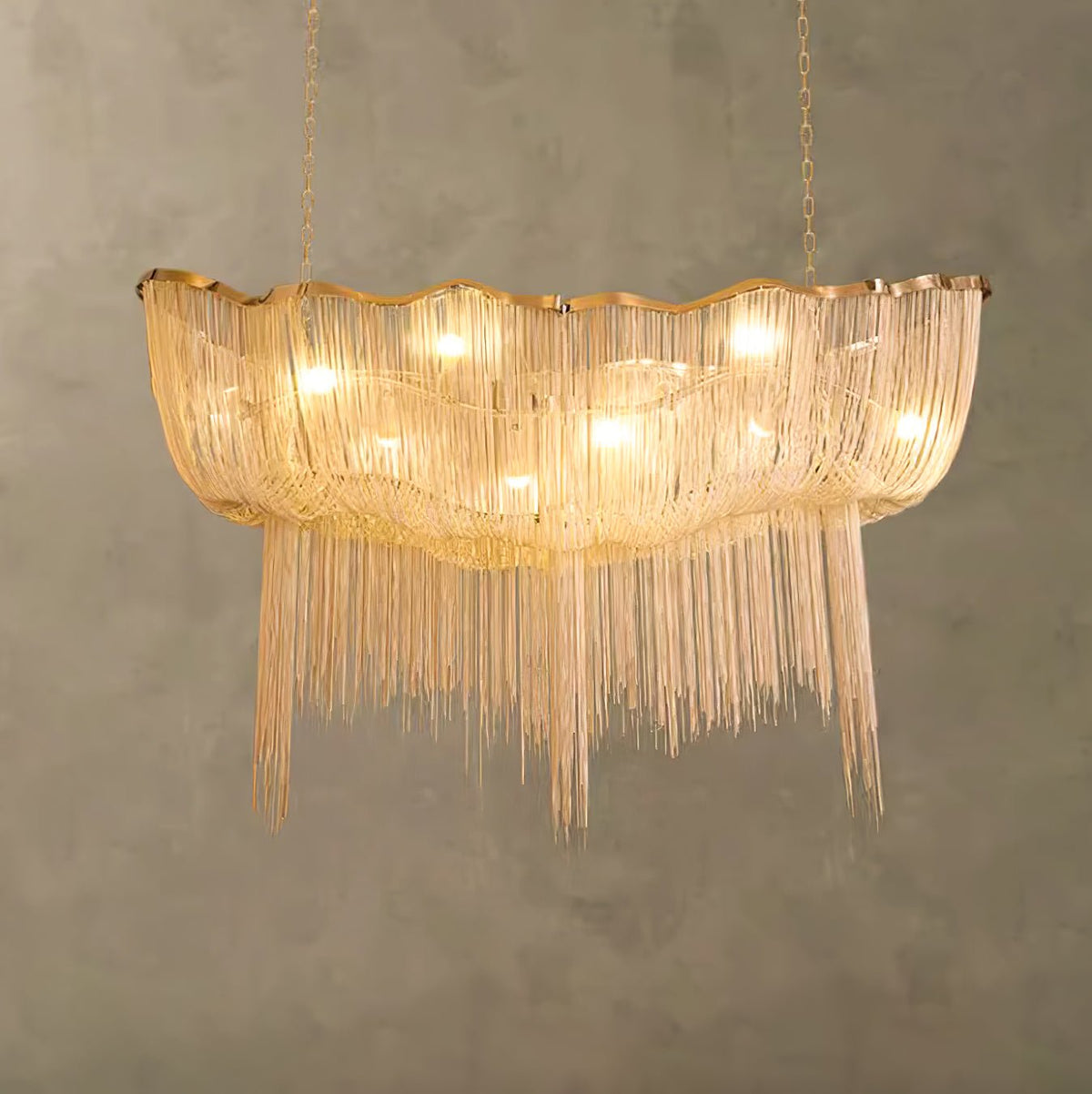 Ardelella Chandelier Aluminum Chains Shimmering Nickel
