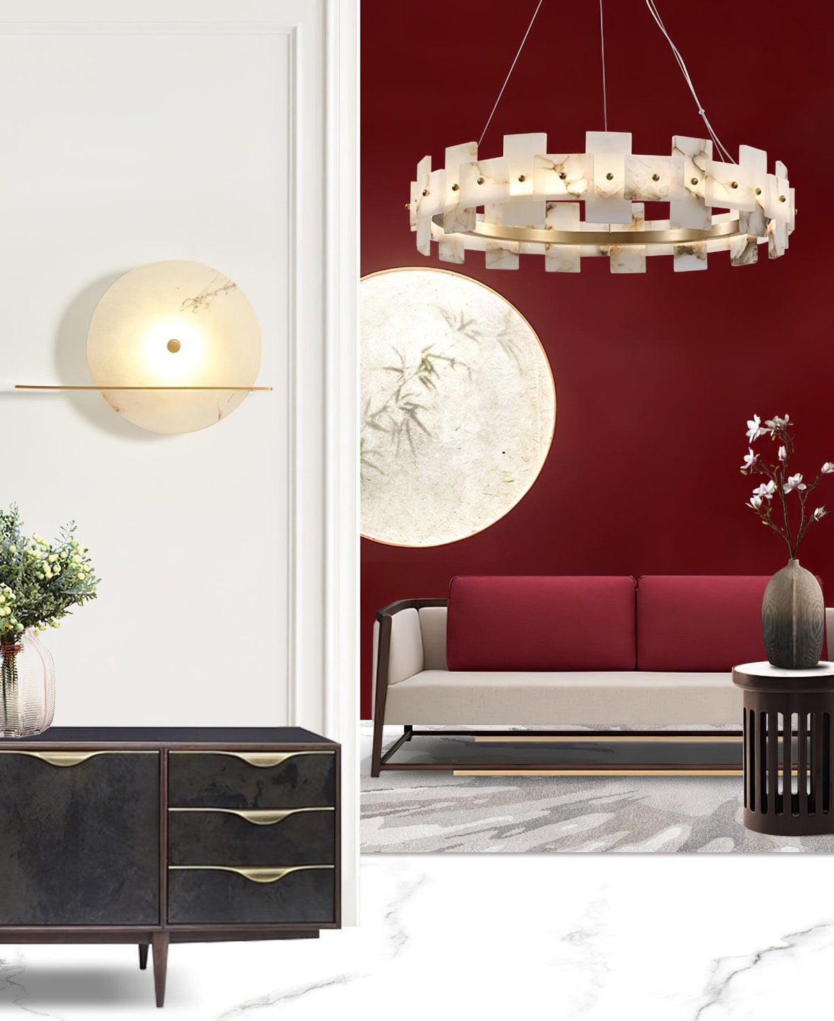 Kivren Alabaster Chandelier Light