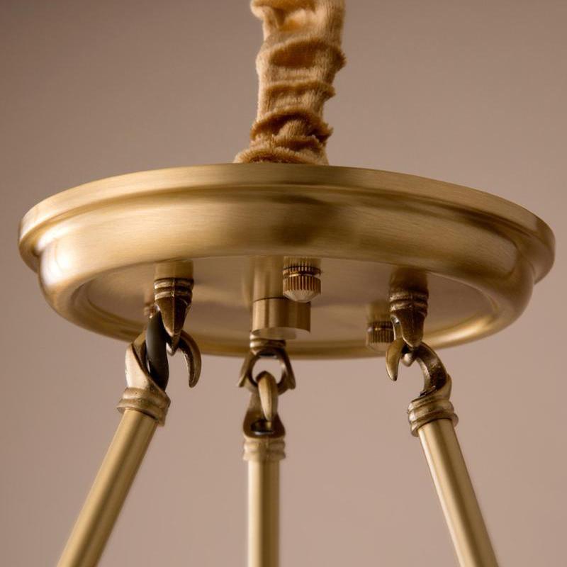 Dyvlen Chandelier Brass Linen Modern 8-Light