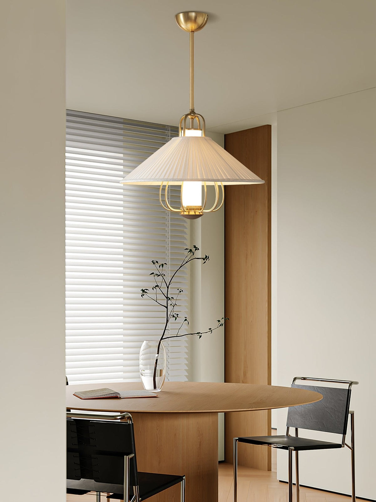 Solisiella Pendant Light Fabric Gold LED Dining