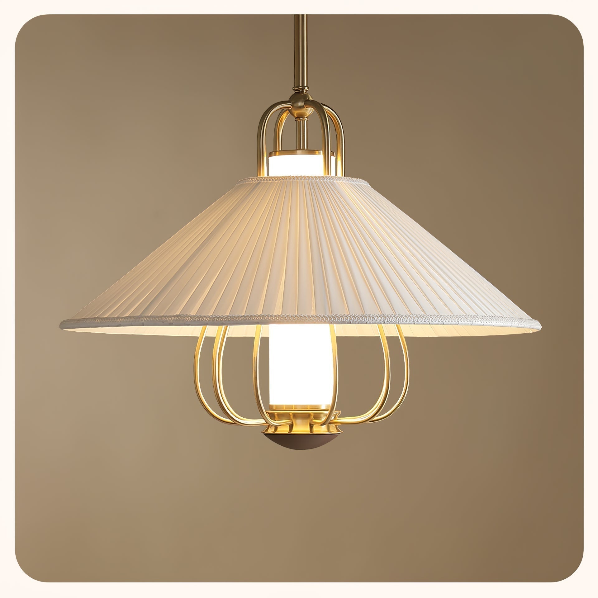 Solisiella Pendant Light Fabric Gold LED Dining