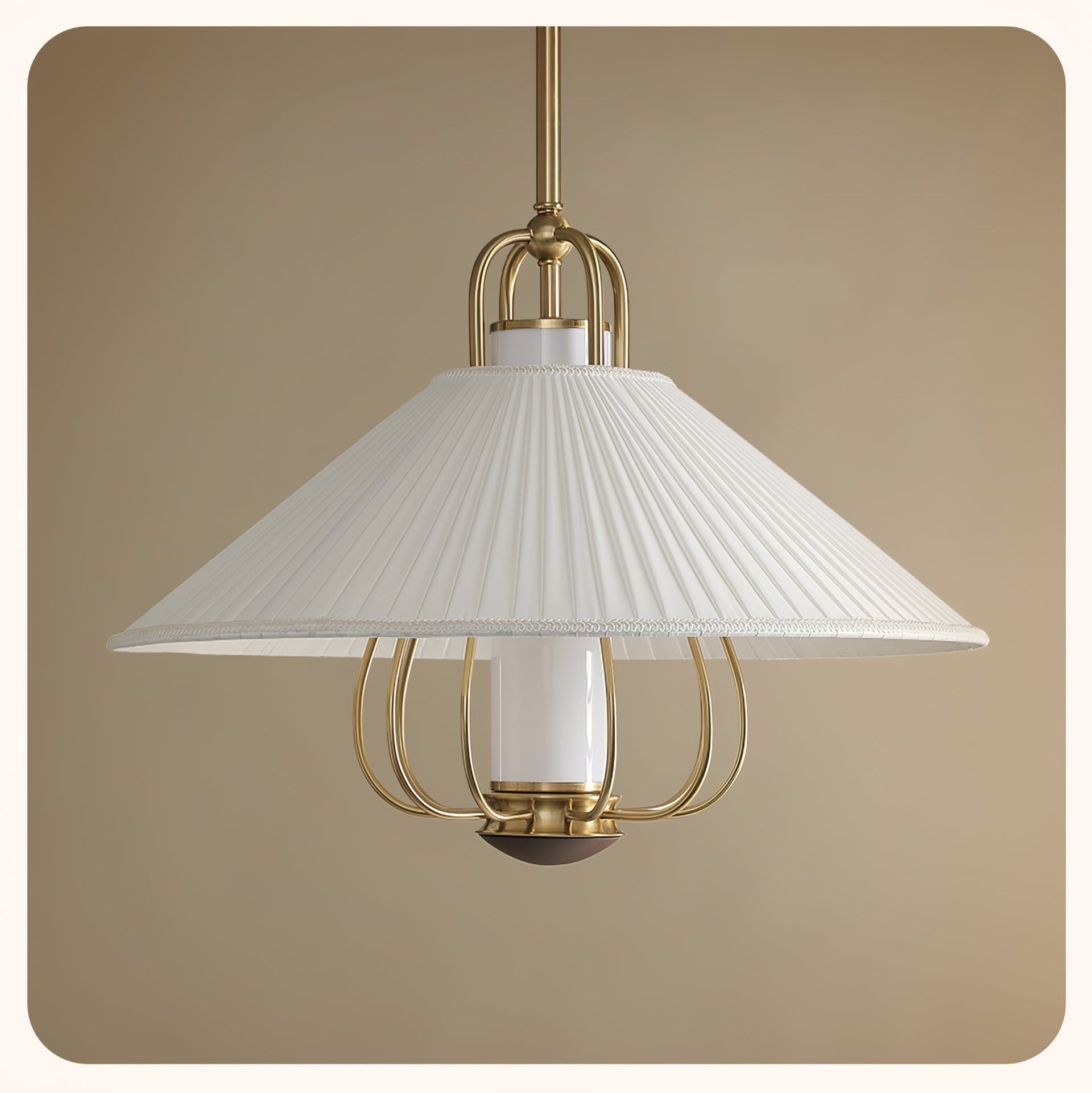 Solisiella Pendant Light Fabric Gold LED Dining