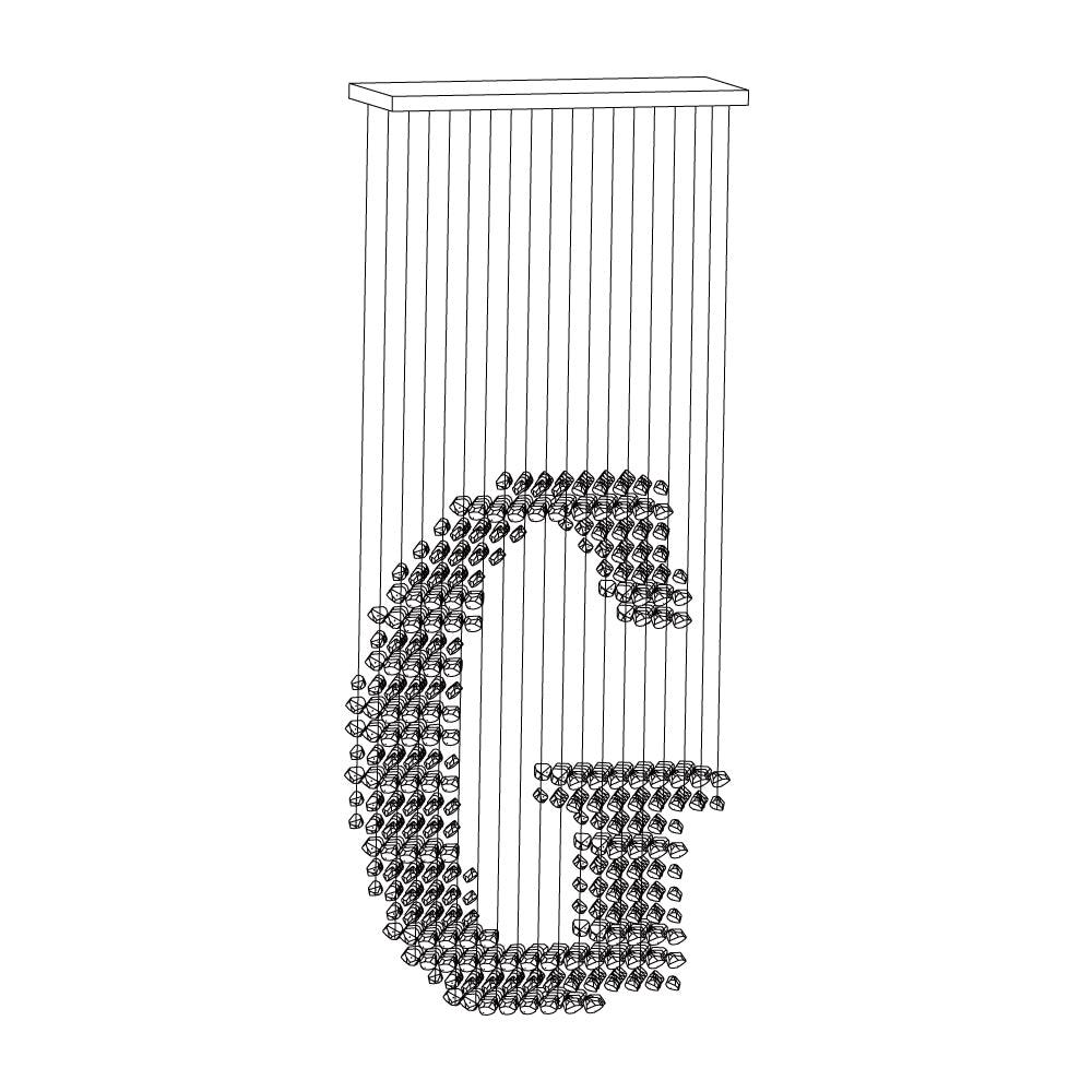 Calanelle Chandelier Charcoal Linear G