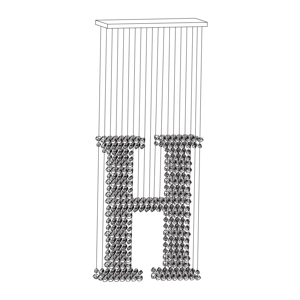 Seliian Charcoal Stone Sculptural Chandelier Letter G to L