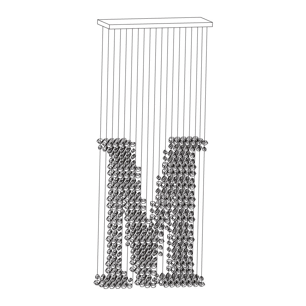 Marinelle Charcoal Stone Sculptural Chandelier Letter M to R