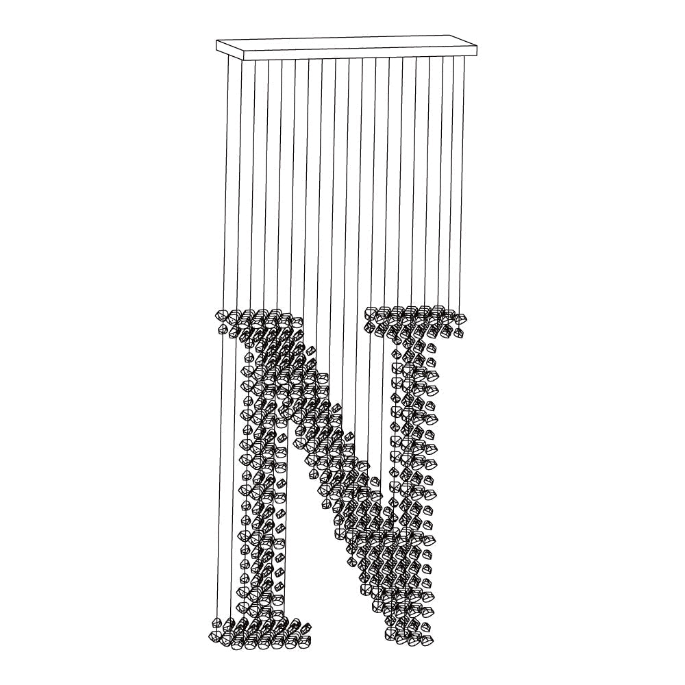 Marinelle Charcoal Stone Sculptural Chandelier Letter M to R