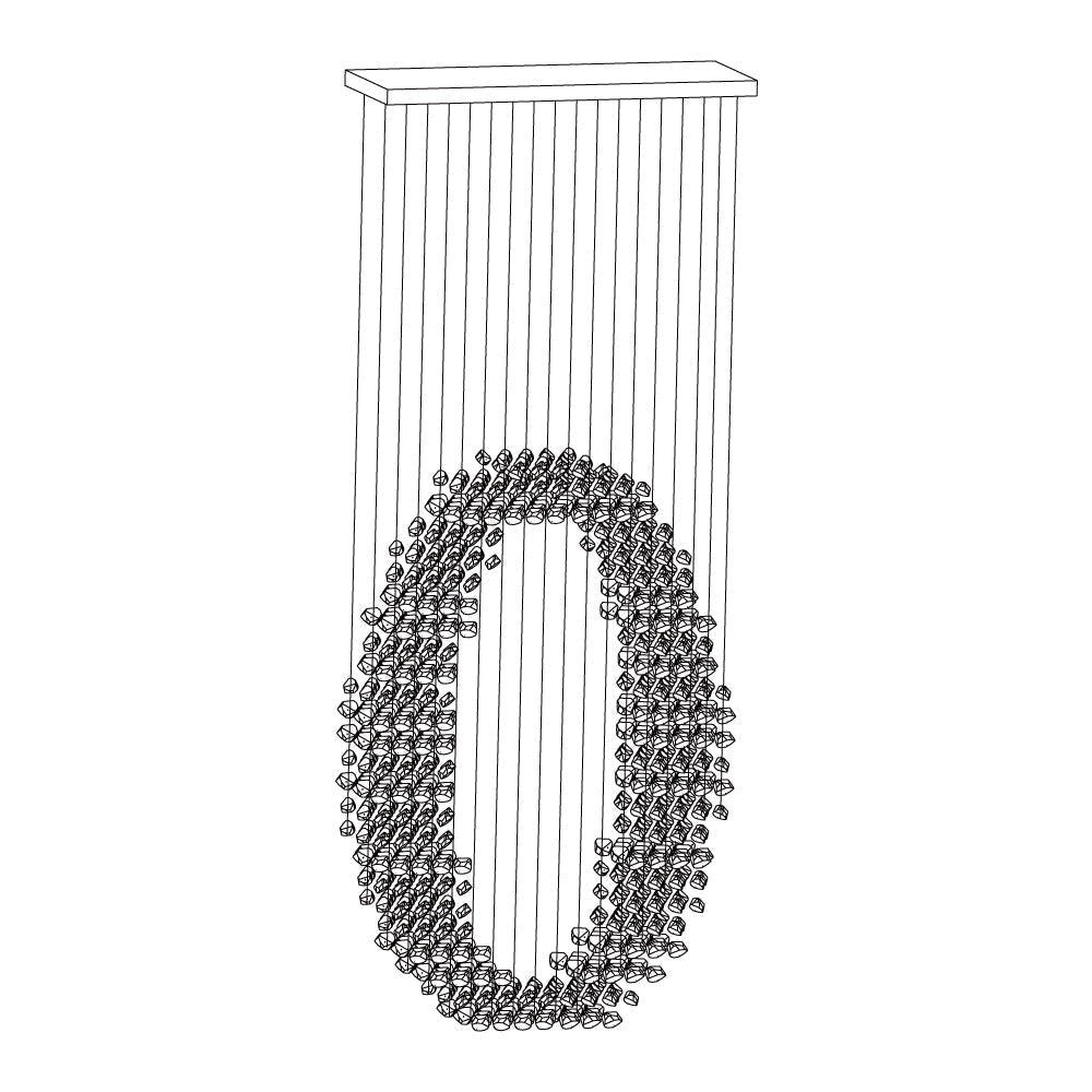 Marinelle Charcoal Stone Sculptural Chandelier Letter M to R