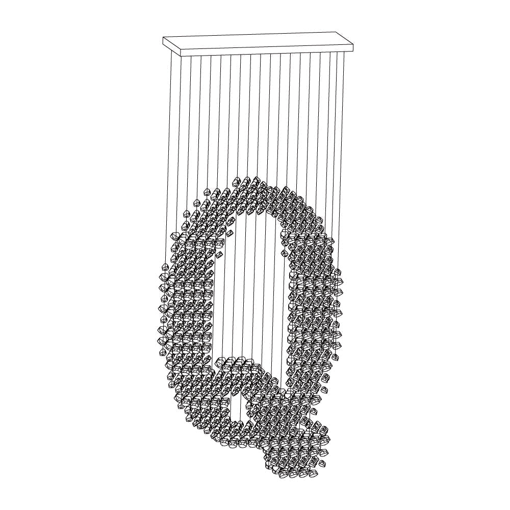 Marinelle Charcoal Stone Sculptural Chandelier Letter M to R