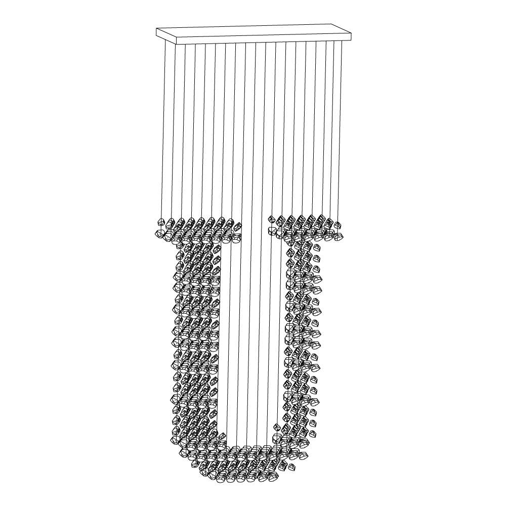 Selorella Charcoal Stone Sculptural Chandelier Letter S to Z