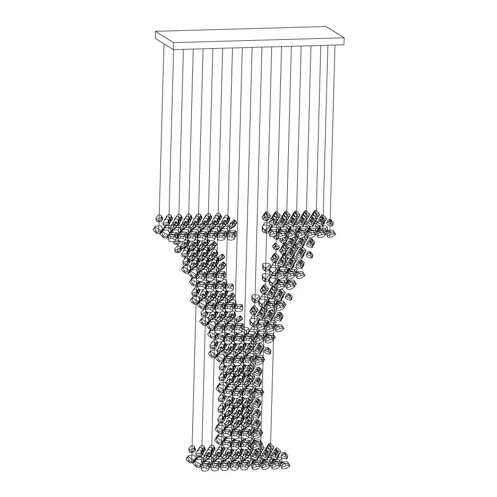 Selorella Charcoal Stone Sculptural Chandelier Letter S to Z
