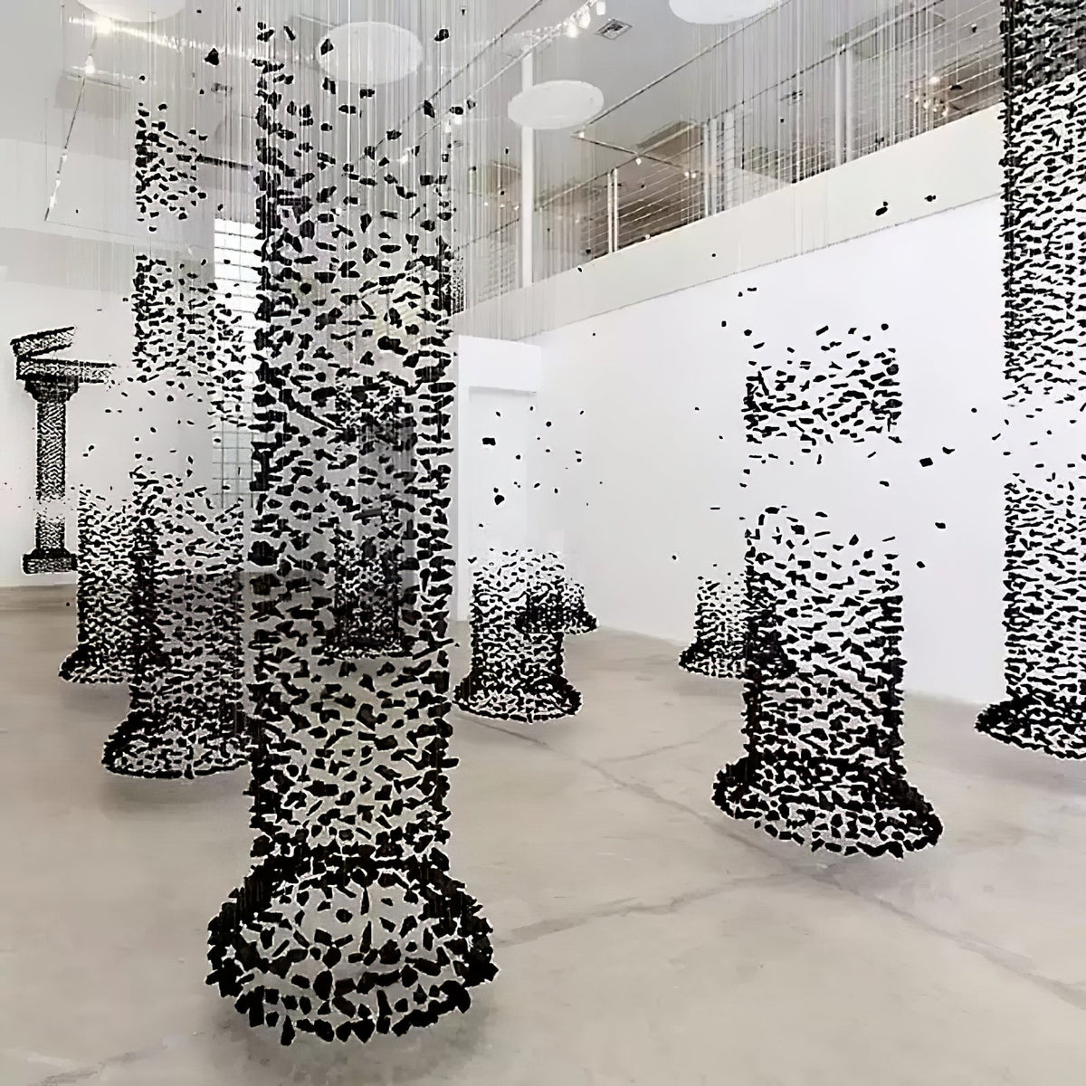 Selisaine Charcoal Stone Shape Hourglass Sculptural Chandelier
