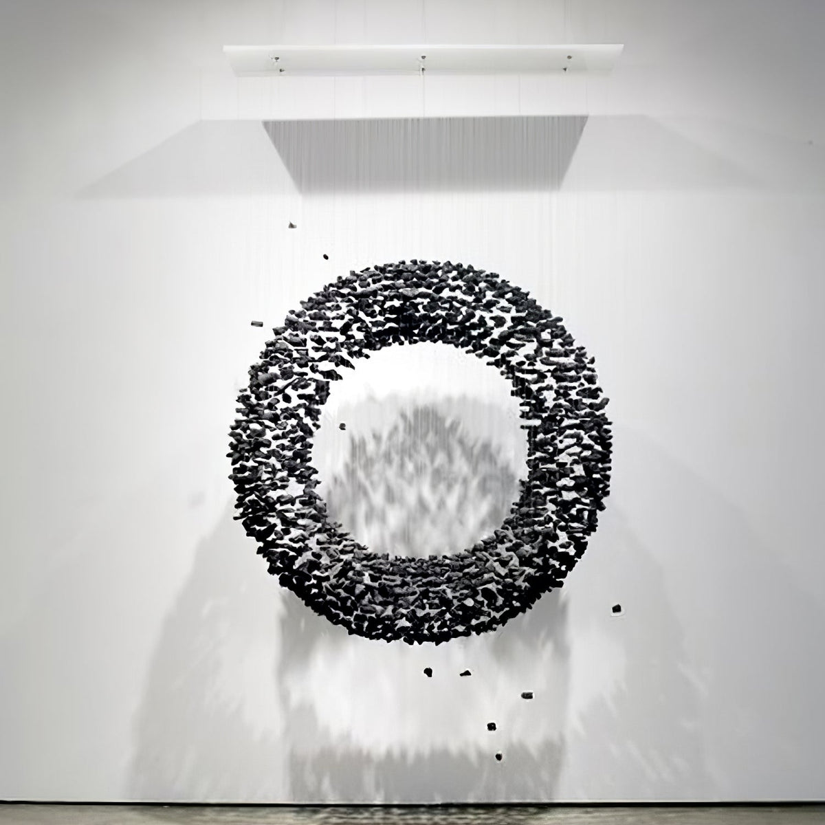 Arsilus Charcoal  Stone Sculptural Chandelier  Orbicular