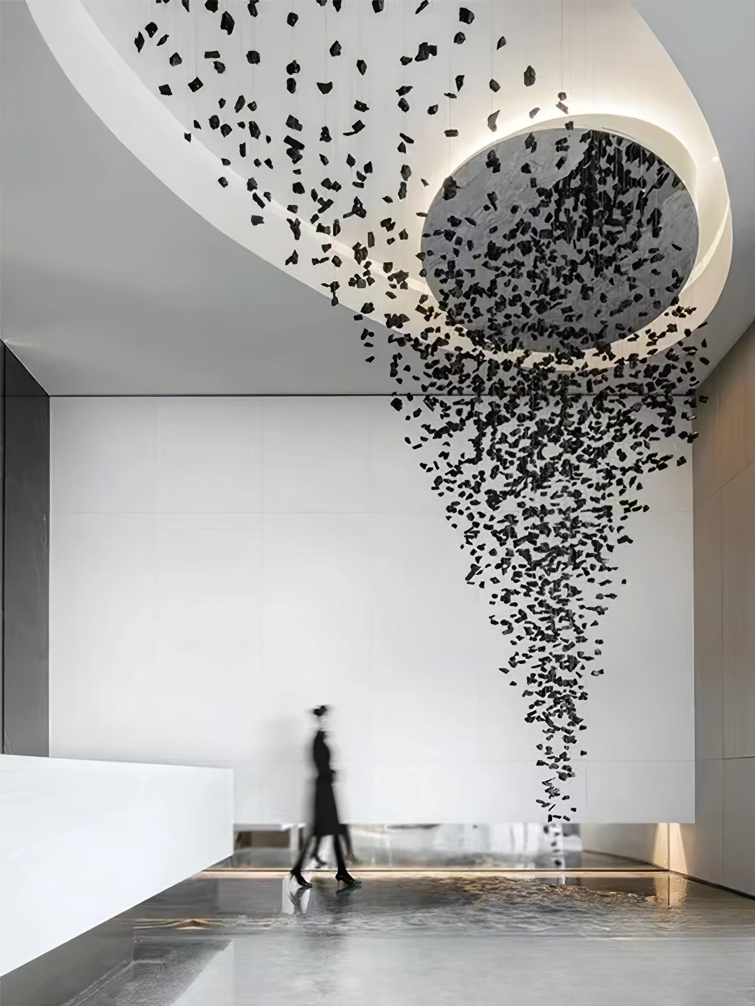 Arsilus Charcoal  Stone Sculptural Chandelier  Orbicular