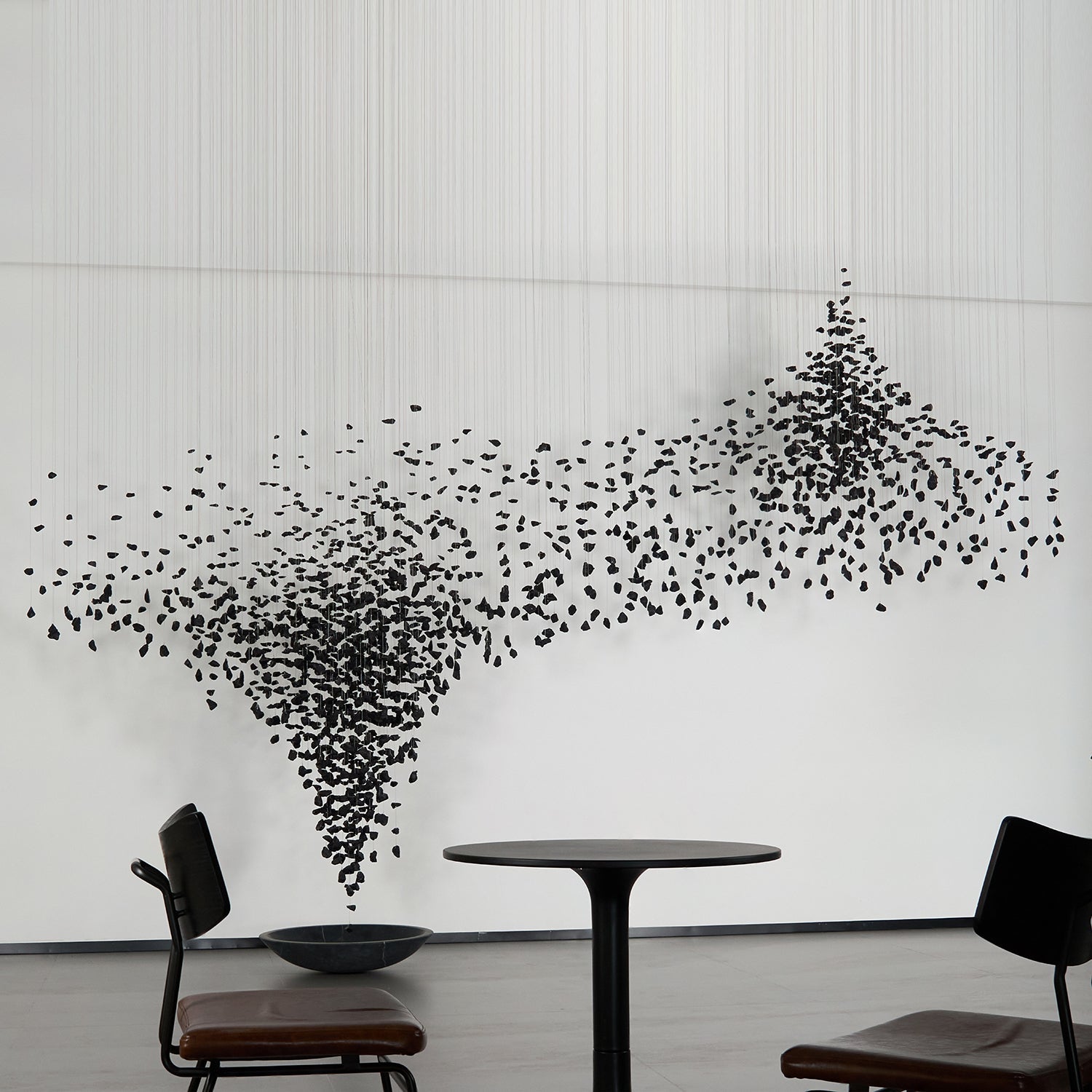 Selisaine Charcoal Stone Shape Hourglass Sculptural Chandelier