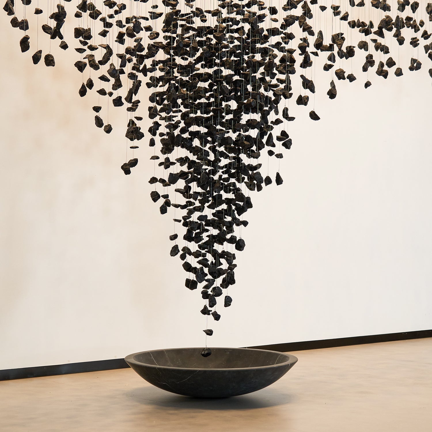 Selisaine Charcoal Stone Shape Hourglass Sculptural Chandelier