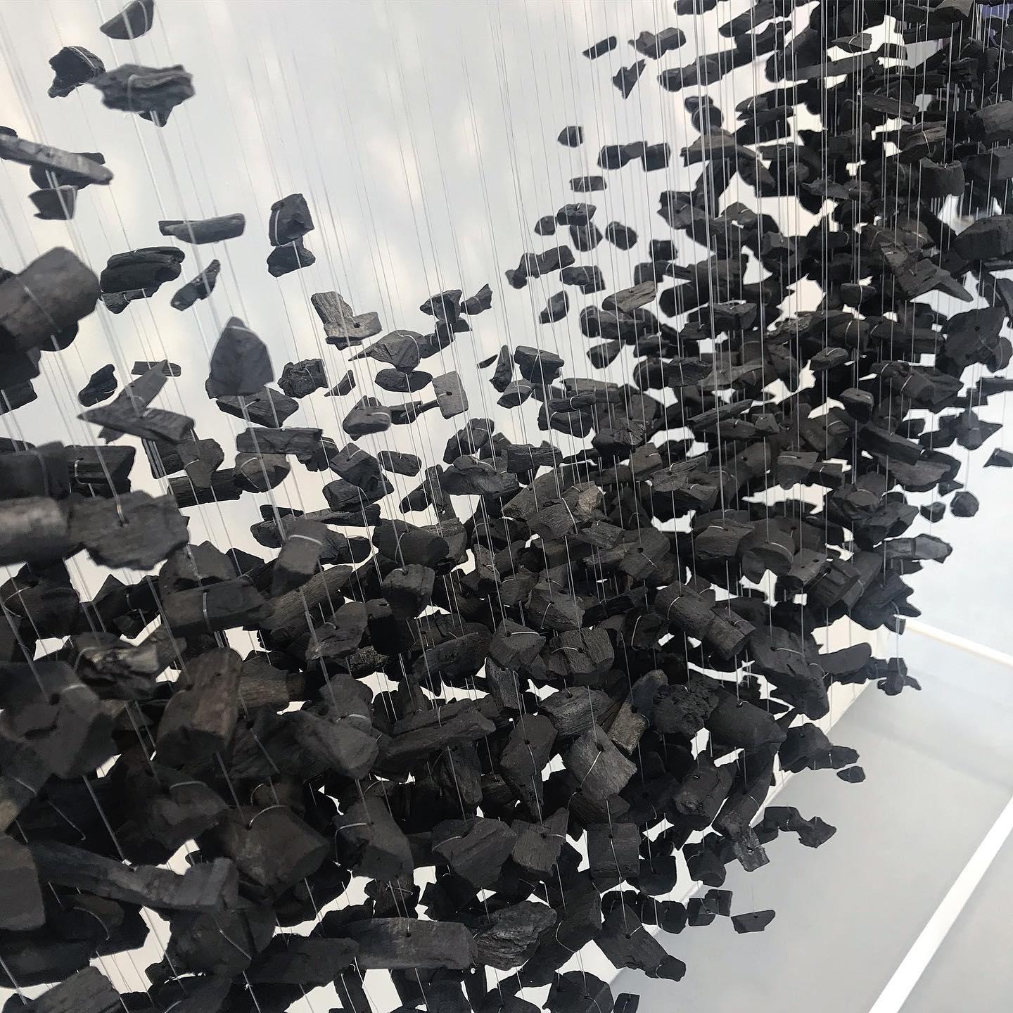 Seliian Charcoal Stone Sculptural Chandelier Letter G to L