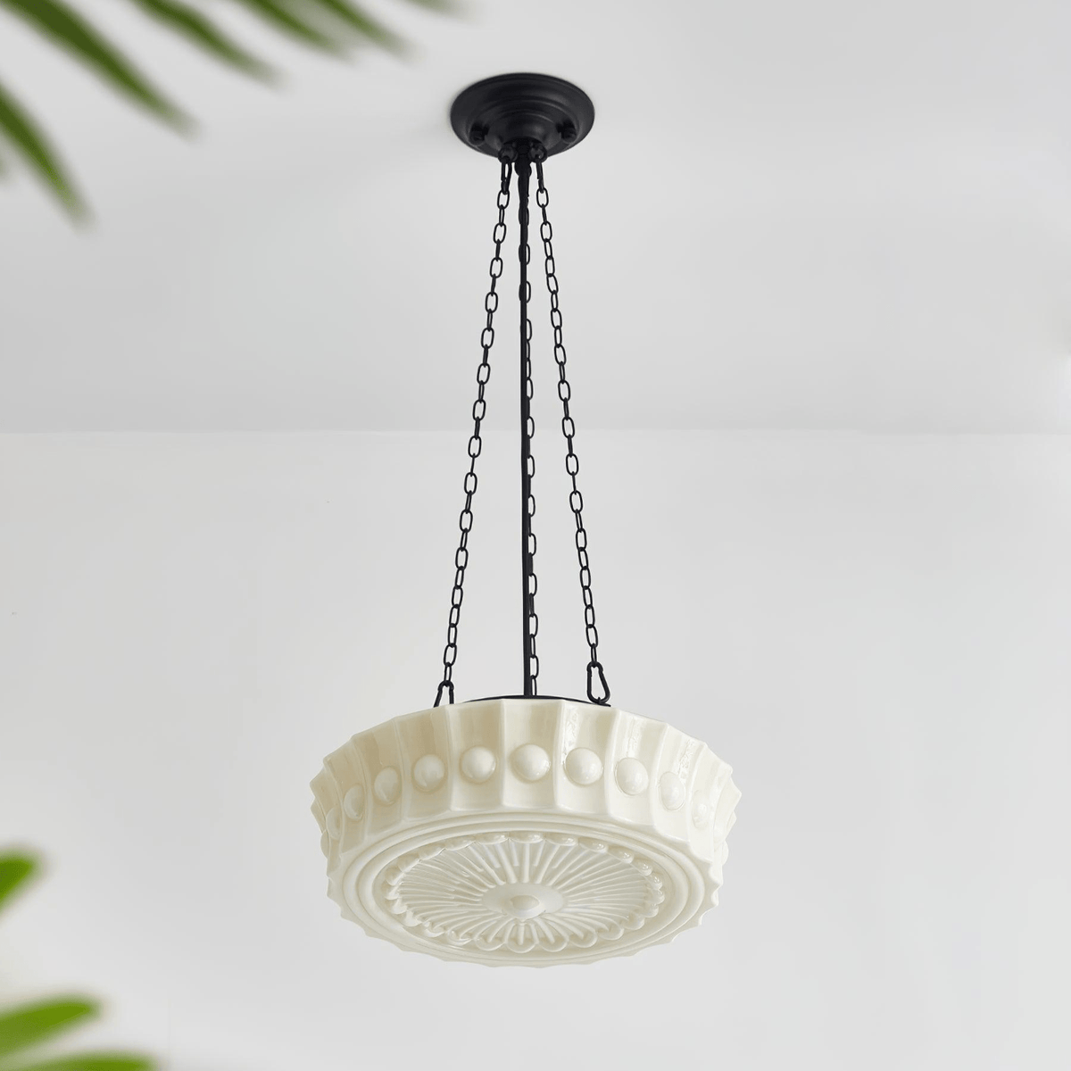 Sirixon Pendant Lamp Chain White Glass