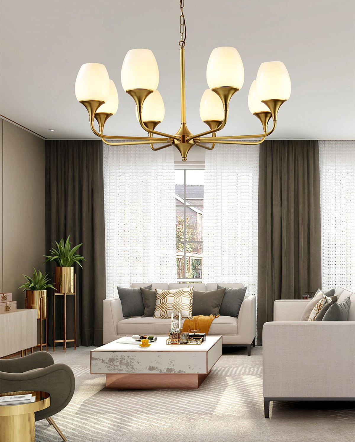 Gleam Elegant Brass Chandelier