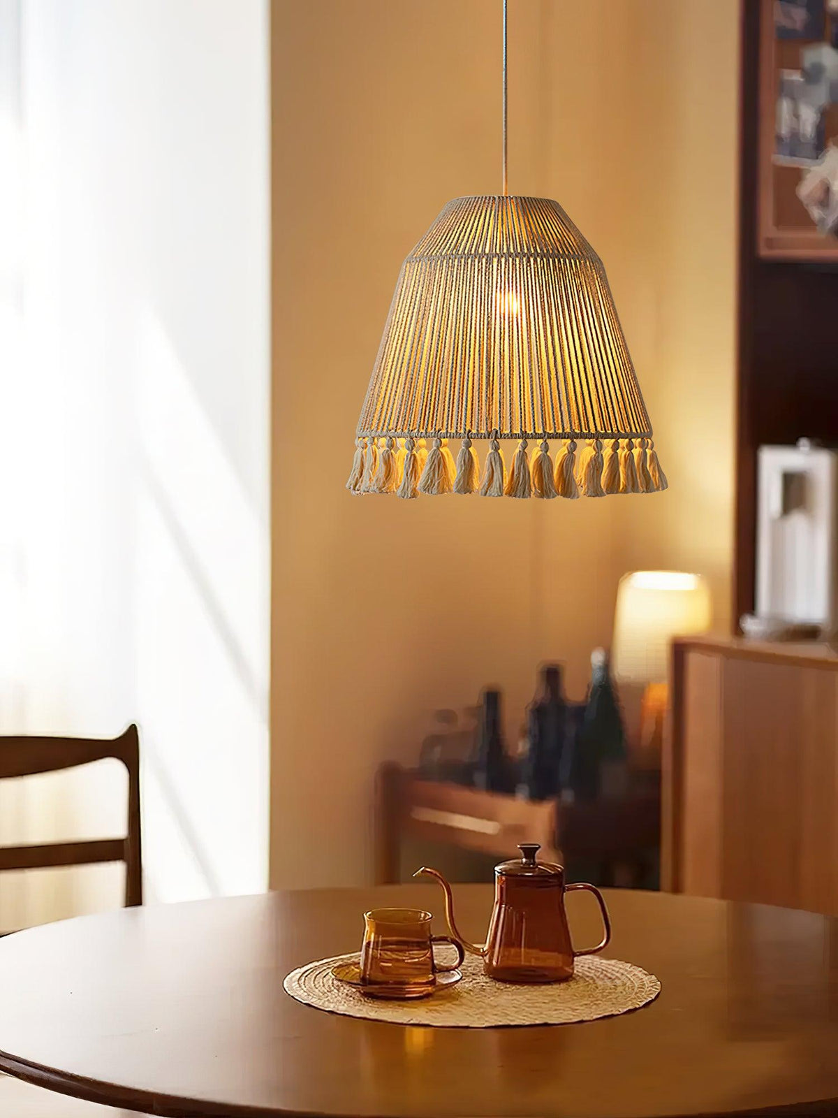 Hlugan Traditional Tassel Rope Pendant Light