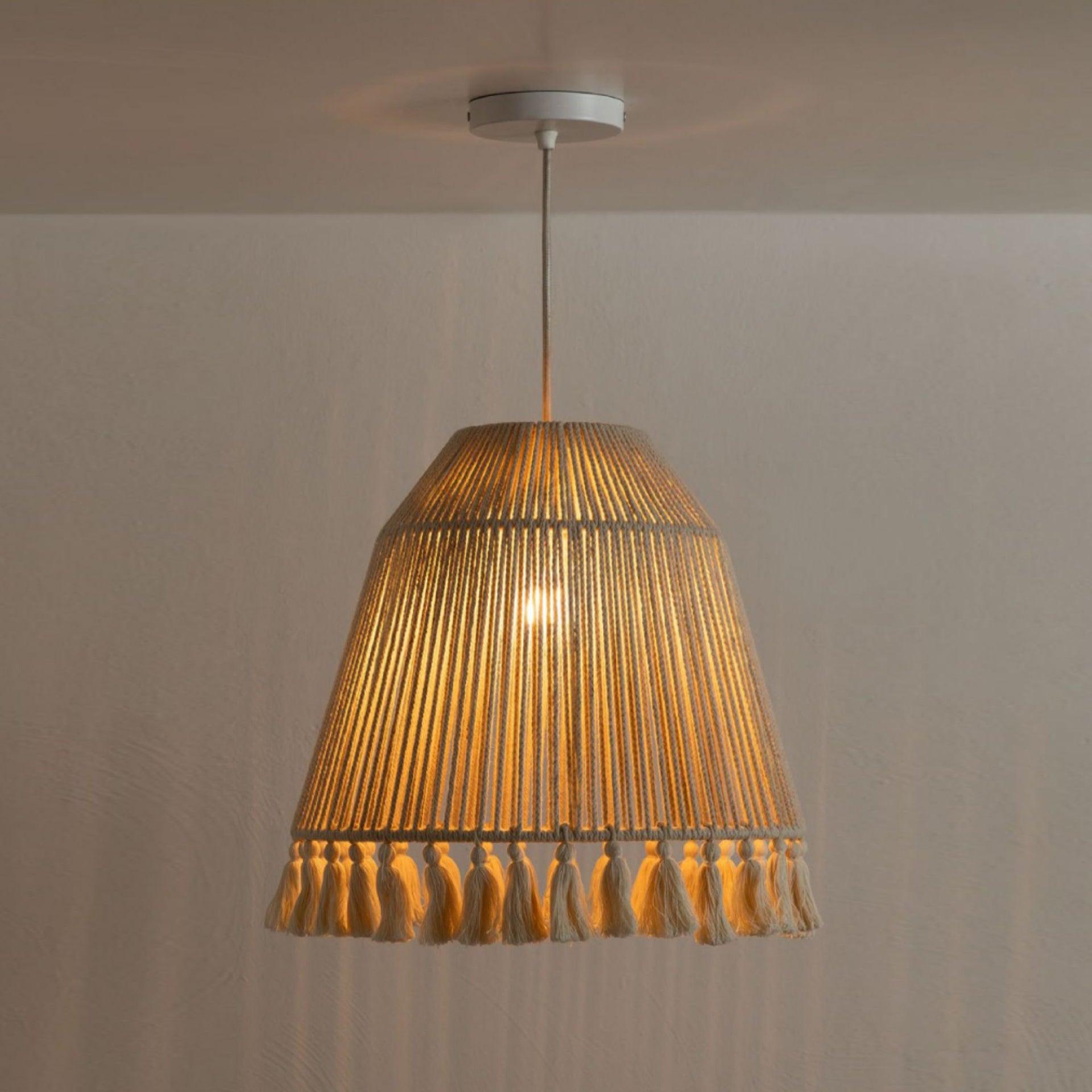 Hlugan Traditional Tassel Rope Pendant Light