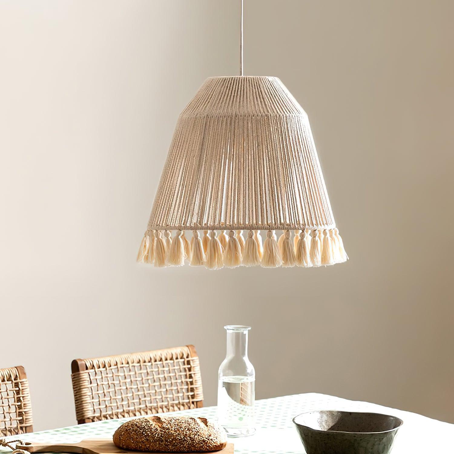 Hlugan Traditional Tassel Rope Pendant Light