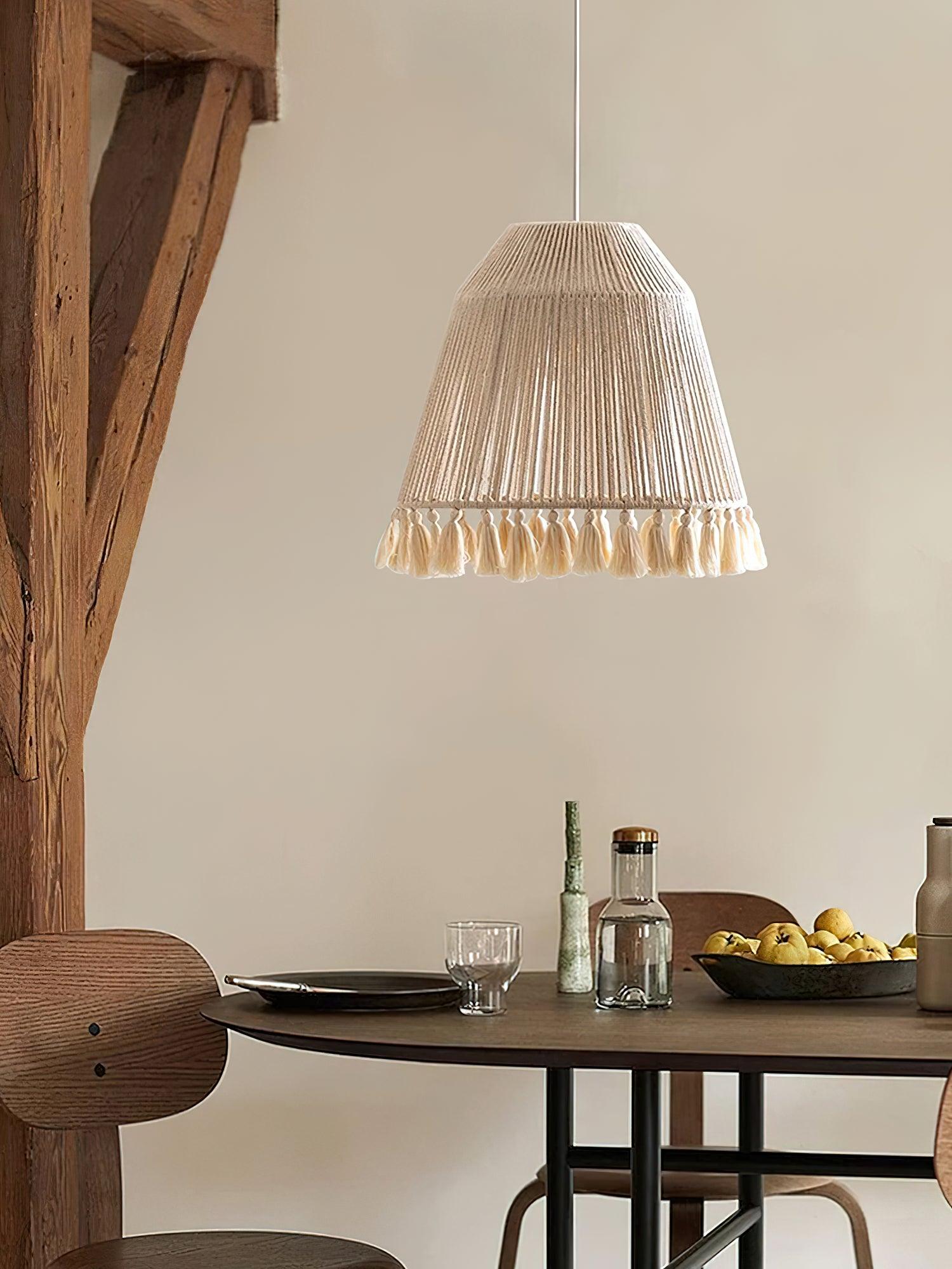 Hlugan Traditional Tassel Rope Pendant Light