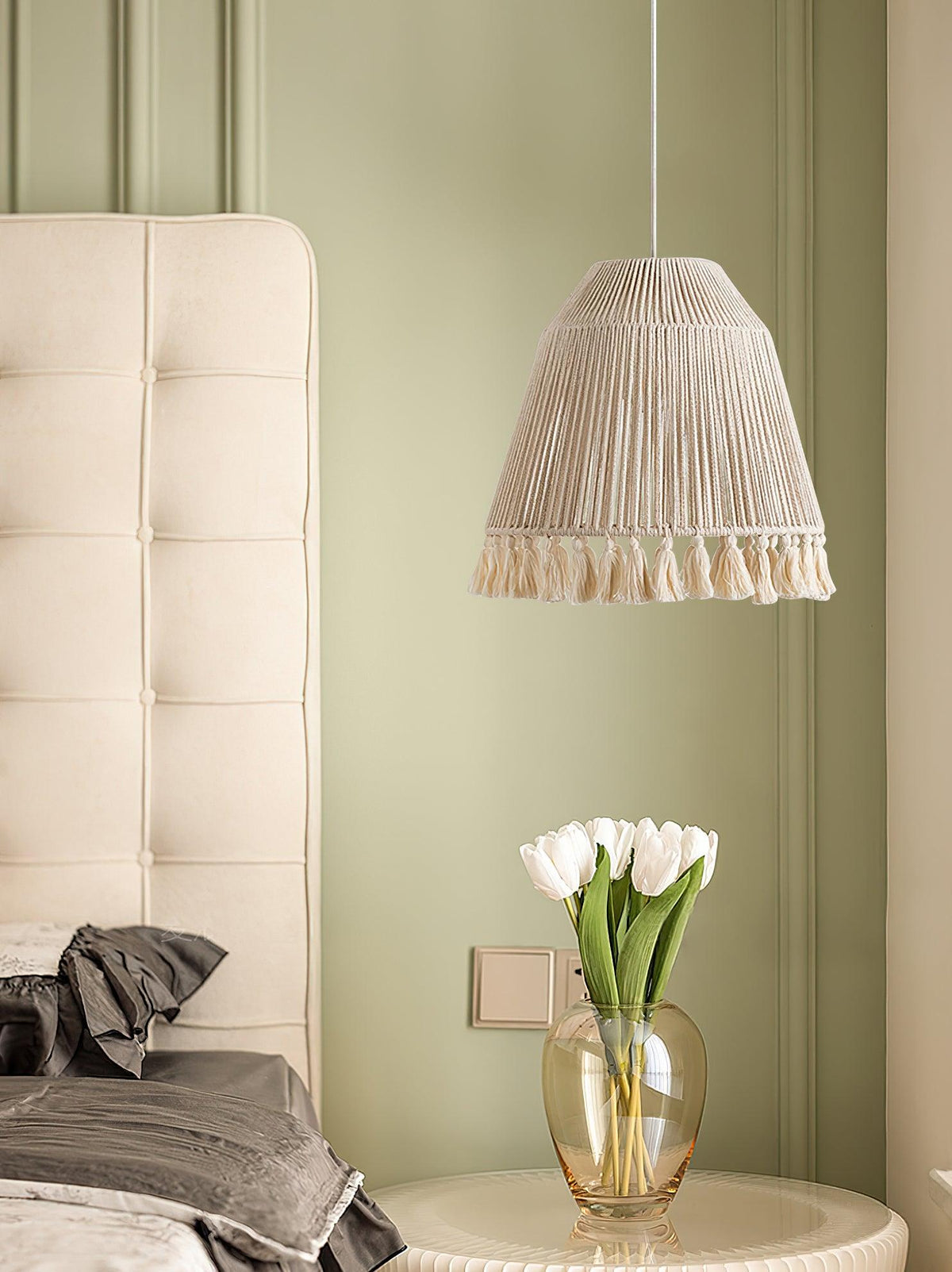 Hlugan Traditional Tassel Rope Pendant Light