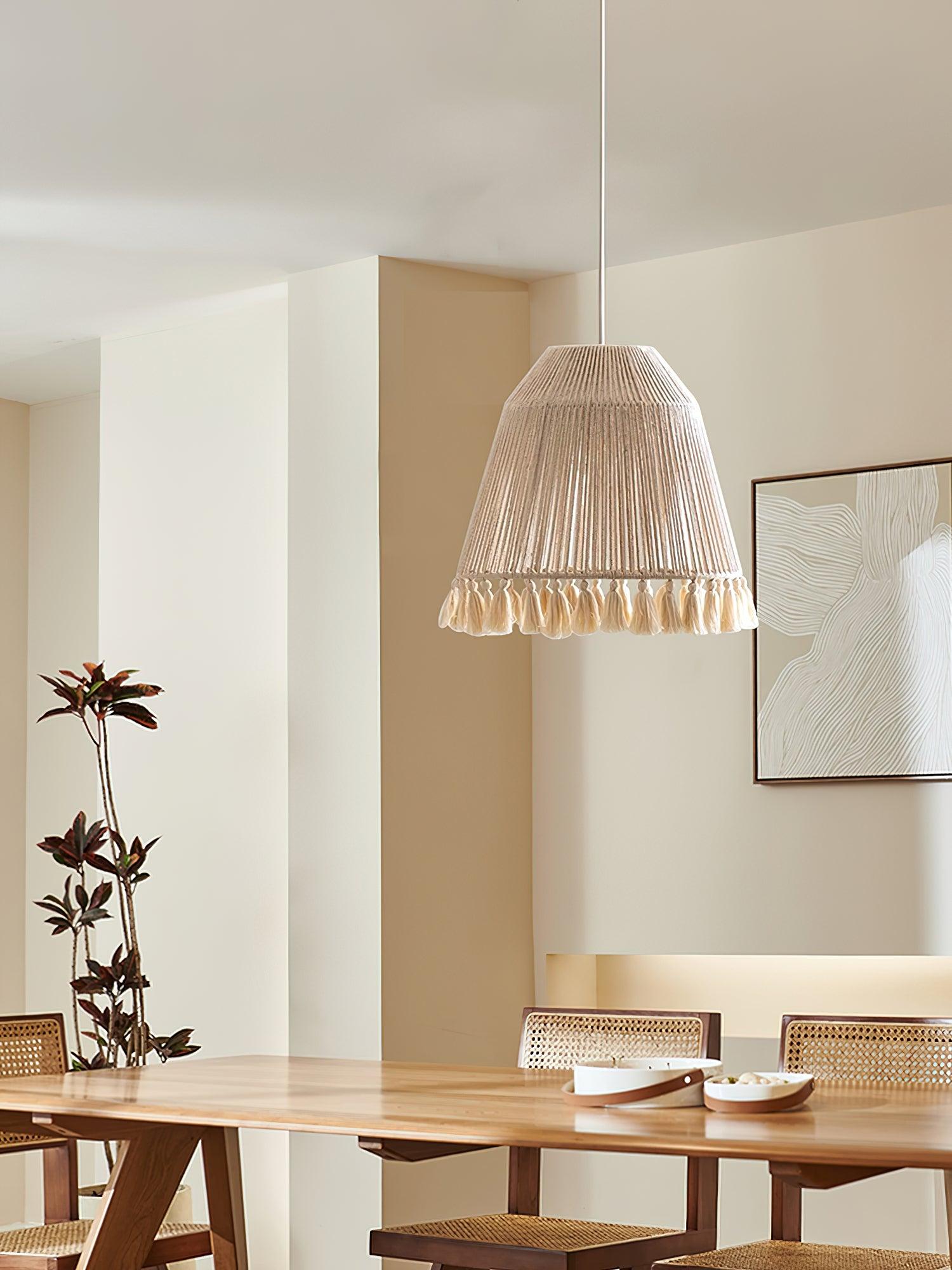 Hlugan Traditional Tassel Rope Pendant Light
