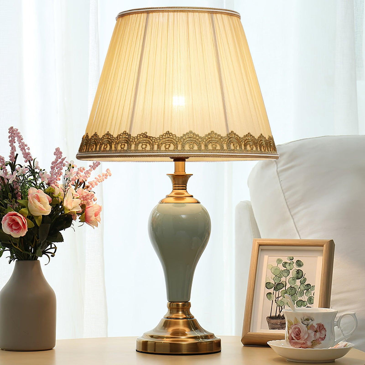 Mirova Ceramic Fabric Table Lamp