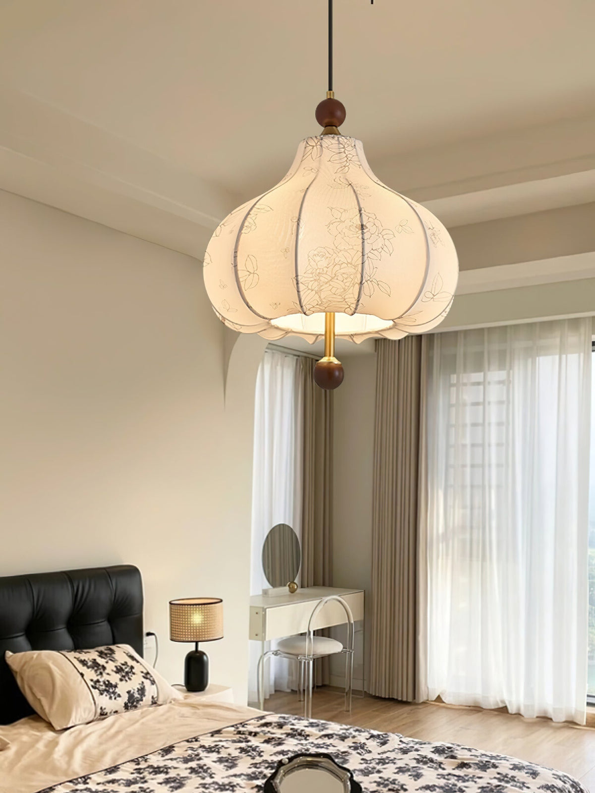 Favian Vintage Wood Pendant Lamp