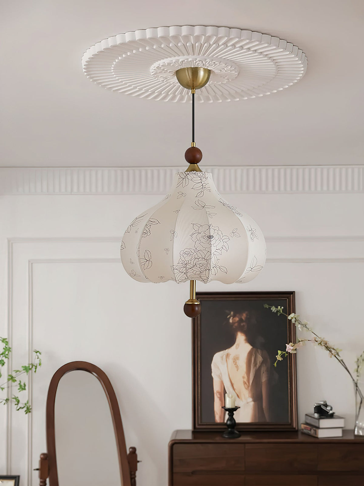 Favian Vintage Wood Pendant Lamp