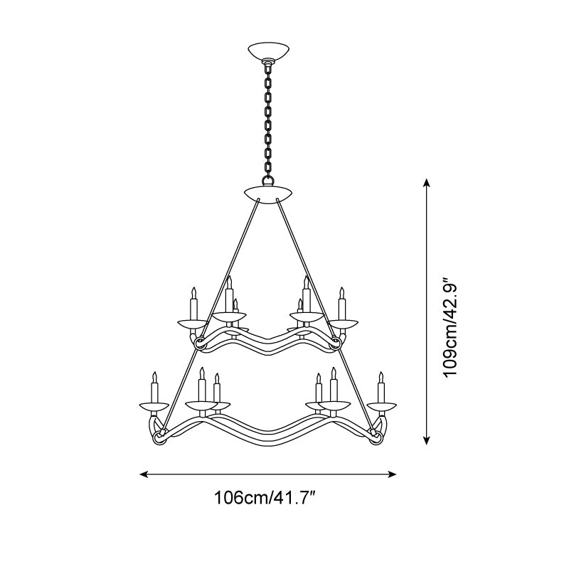 Juvin Two-Tier Candle Chandelier - Neutral Decor