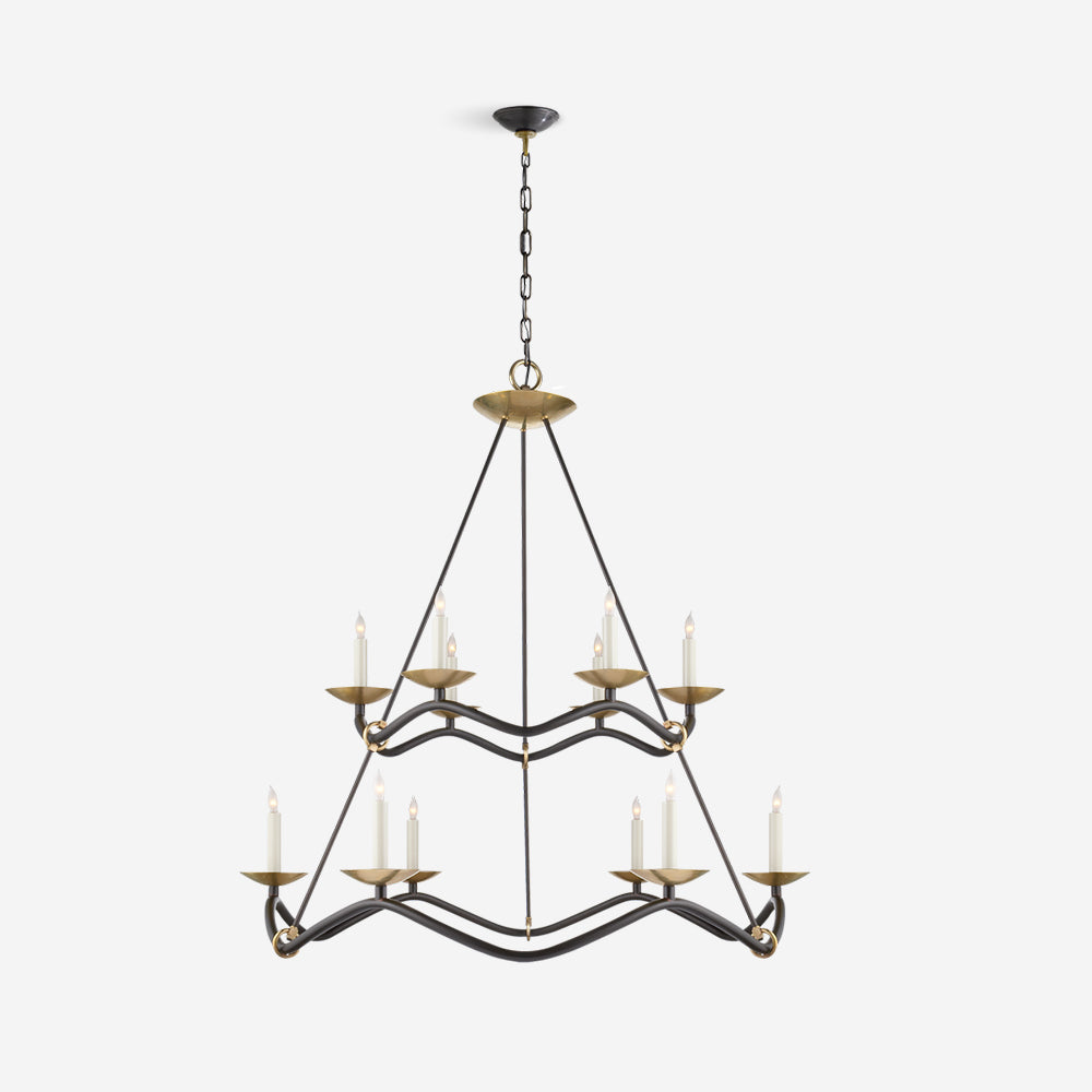 Juvin Two-Tier Candle Chandelier - Neutral Decor