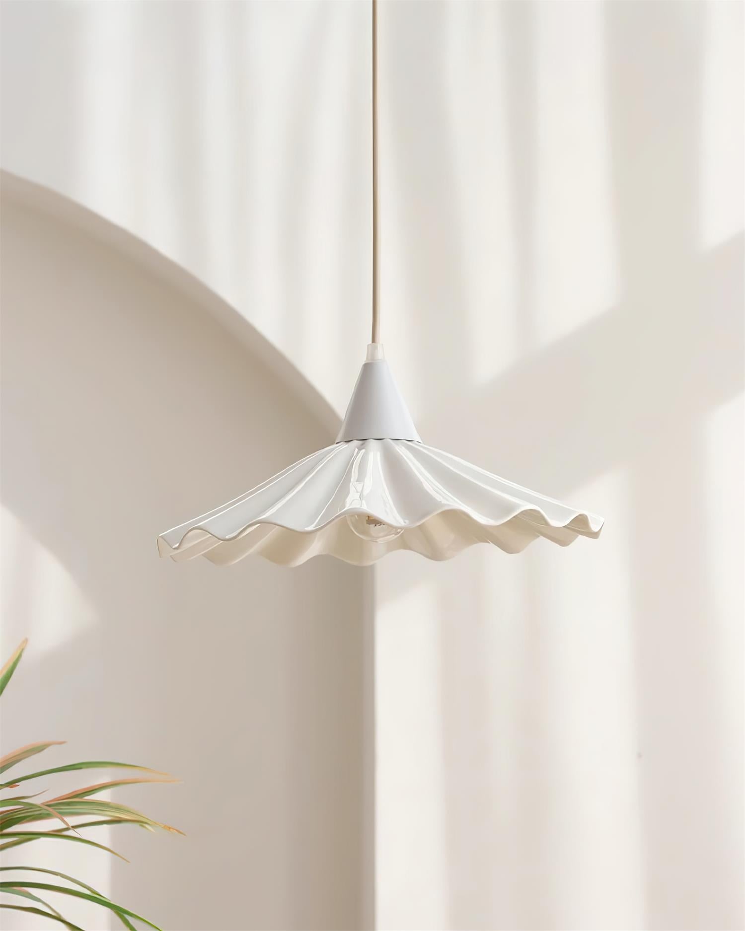 Rivora White Ceramic Pendant Light - Neutral Decor