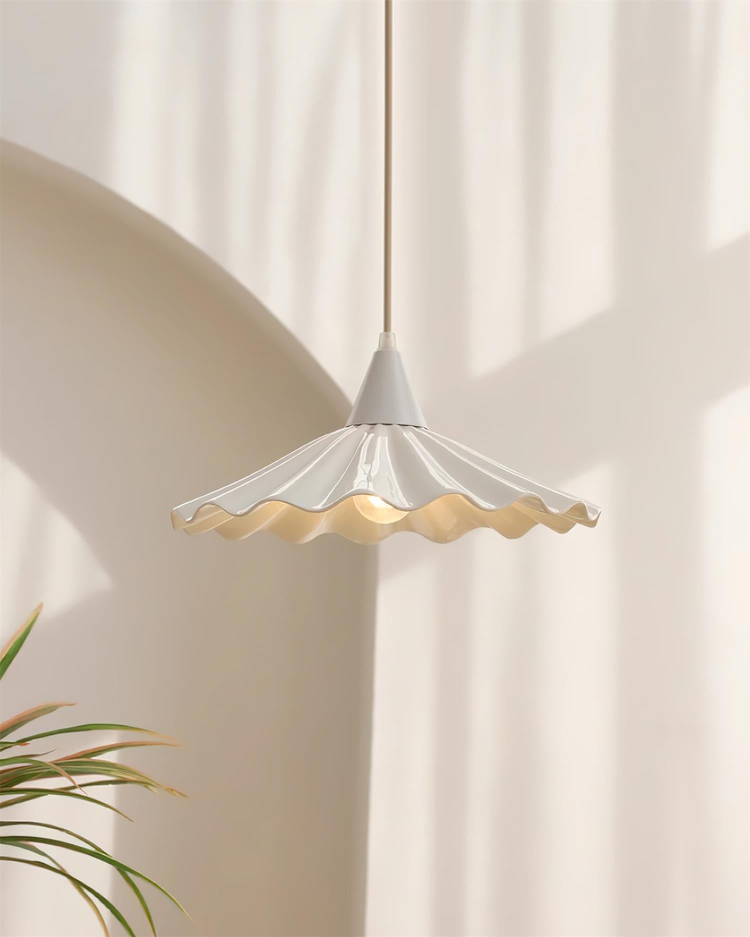 Rivora White Ceramic Pendant Light - Neutral Decor