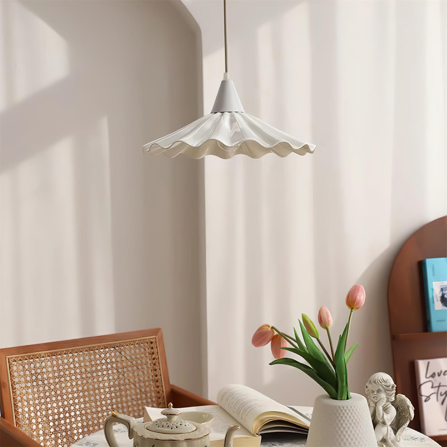 Rivora White Ceramic Pendant Light - Neutral Decor