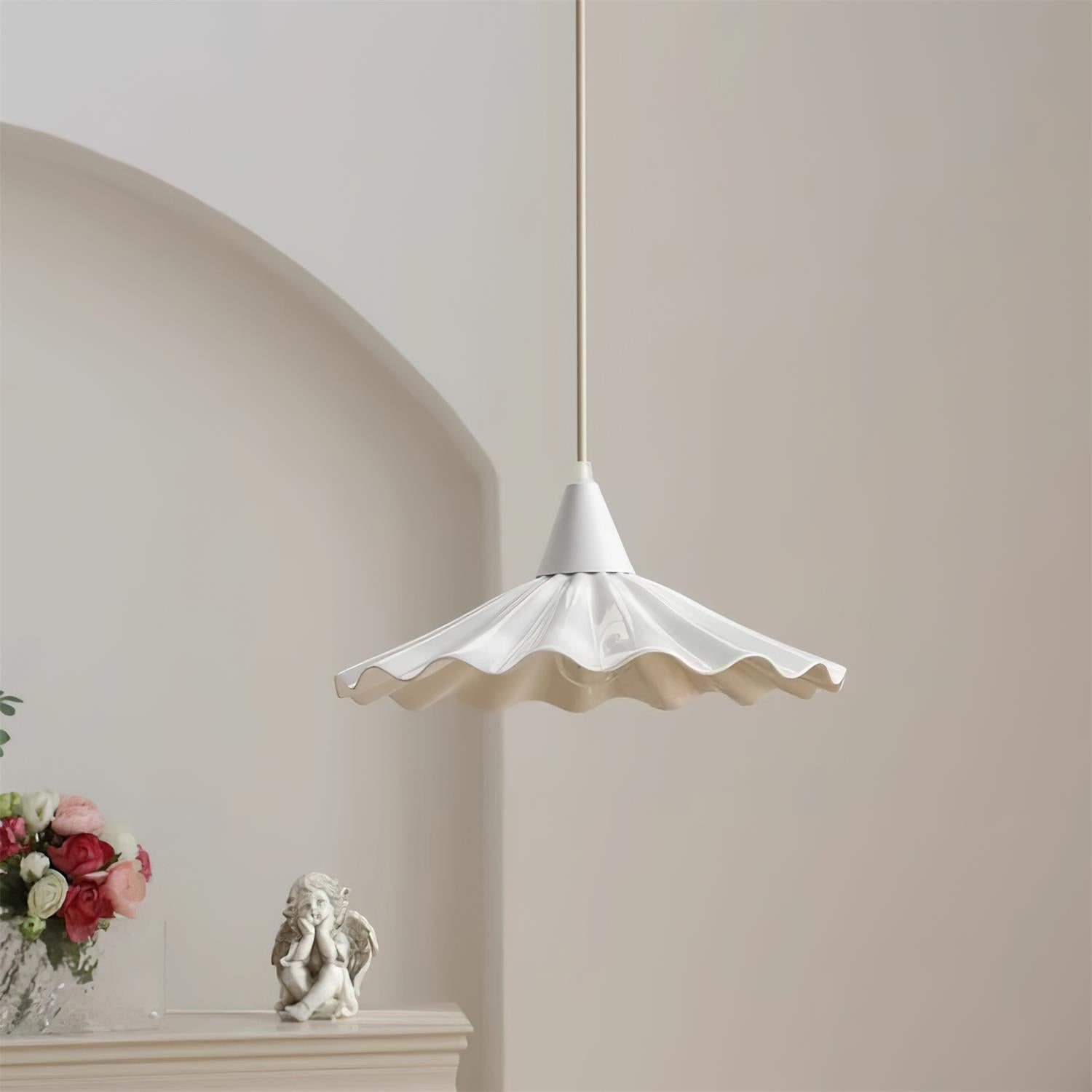 Rivora White Ceramic Pendant Light - Neutral Decor