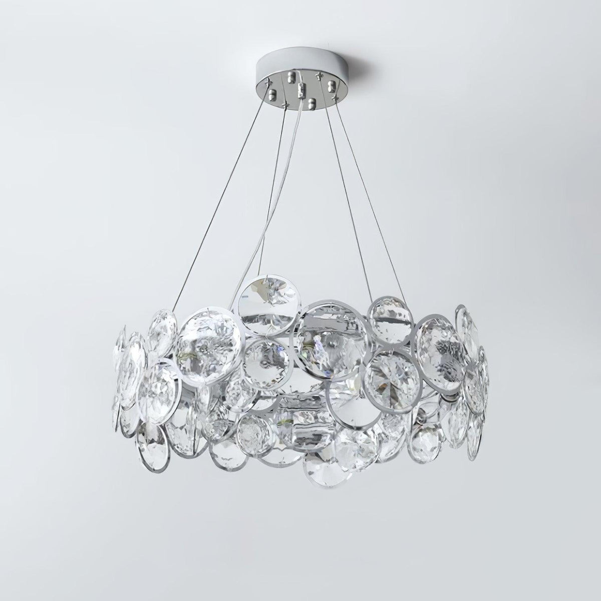 Cuthaiel Postmodern Luxury Round Chrome Crystal Chandelier