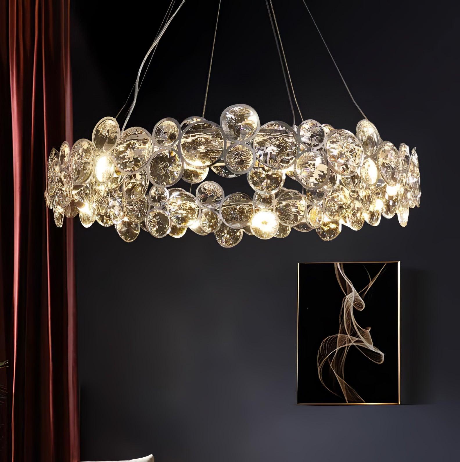 Cuthaiel Postmodern Luxury Round Chrome Crystal Chandelier