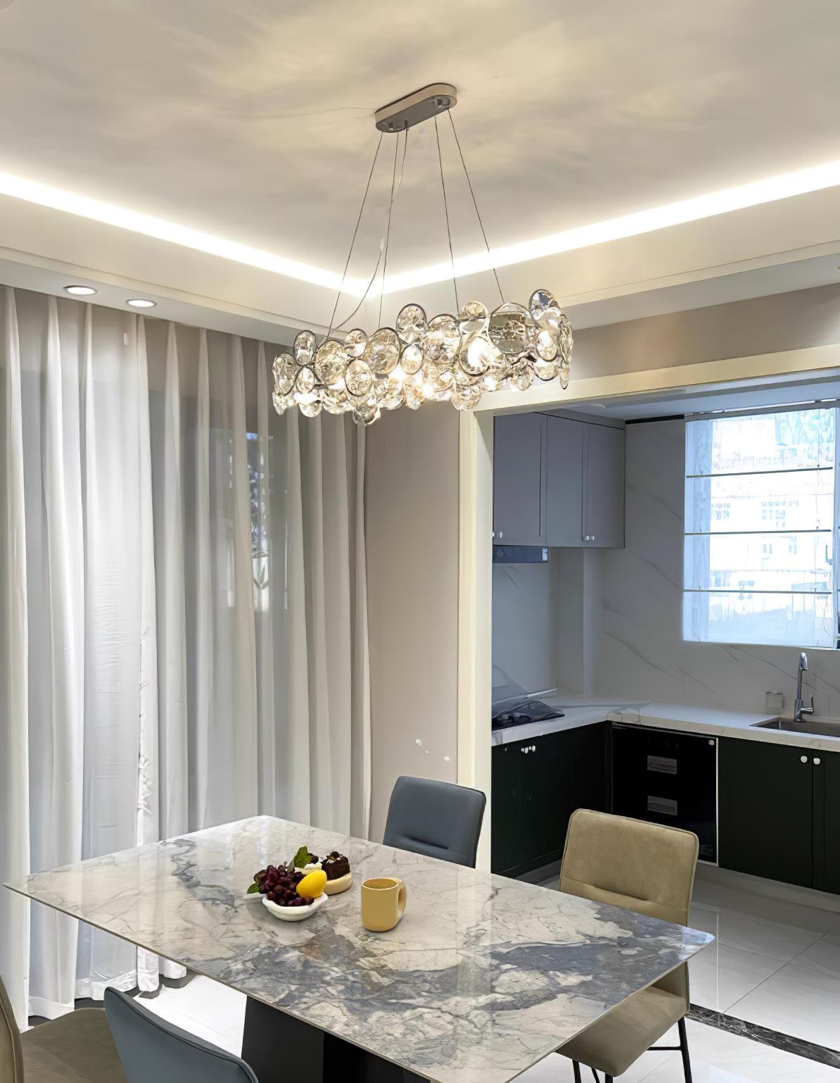 Cuthaiel Postmodern Luxury Round Chrome Crystal Chandelier