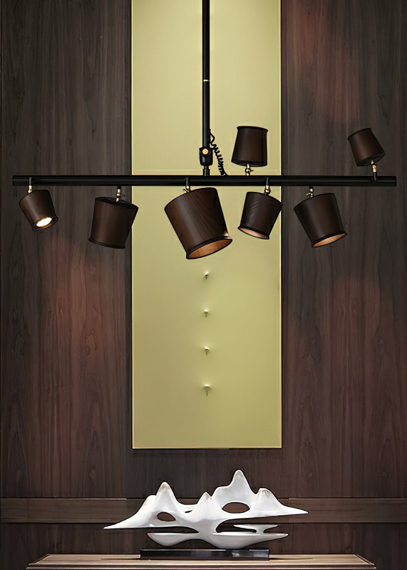Avelira Rustic Wood Globe Linear Pendant Light