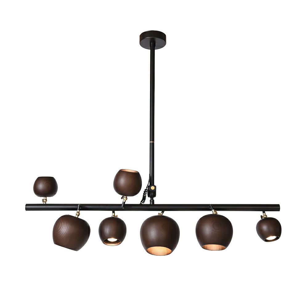 Avelira Rustic Wood Globe Linear Pendant Light